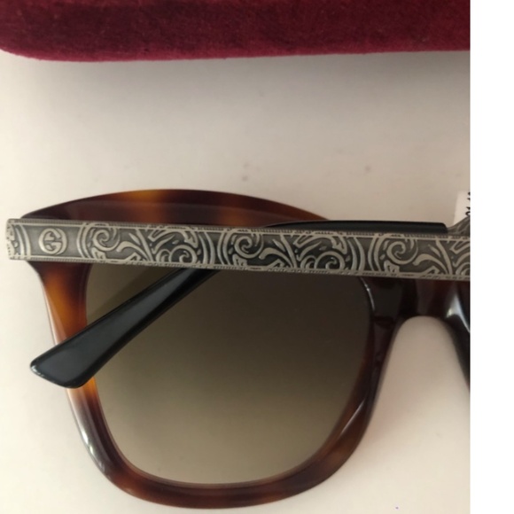 Gucci Sunglasses GG0217S 002 Havana Silver Brown main image 5